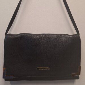 Michael Kor black leather shoulder bag
